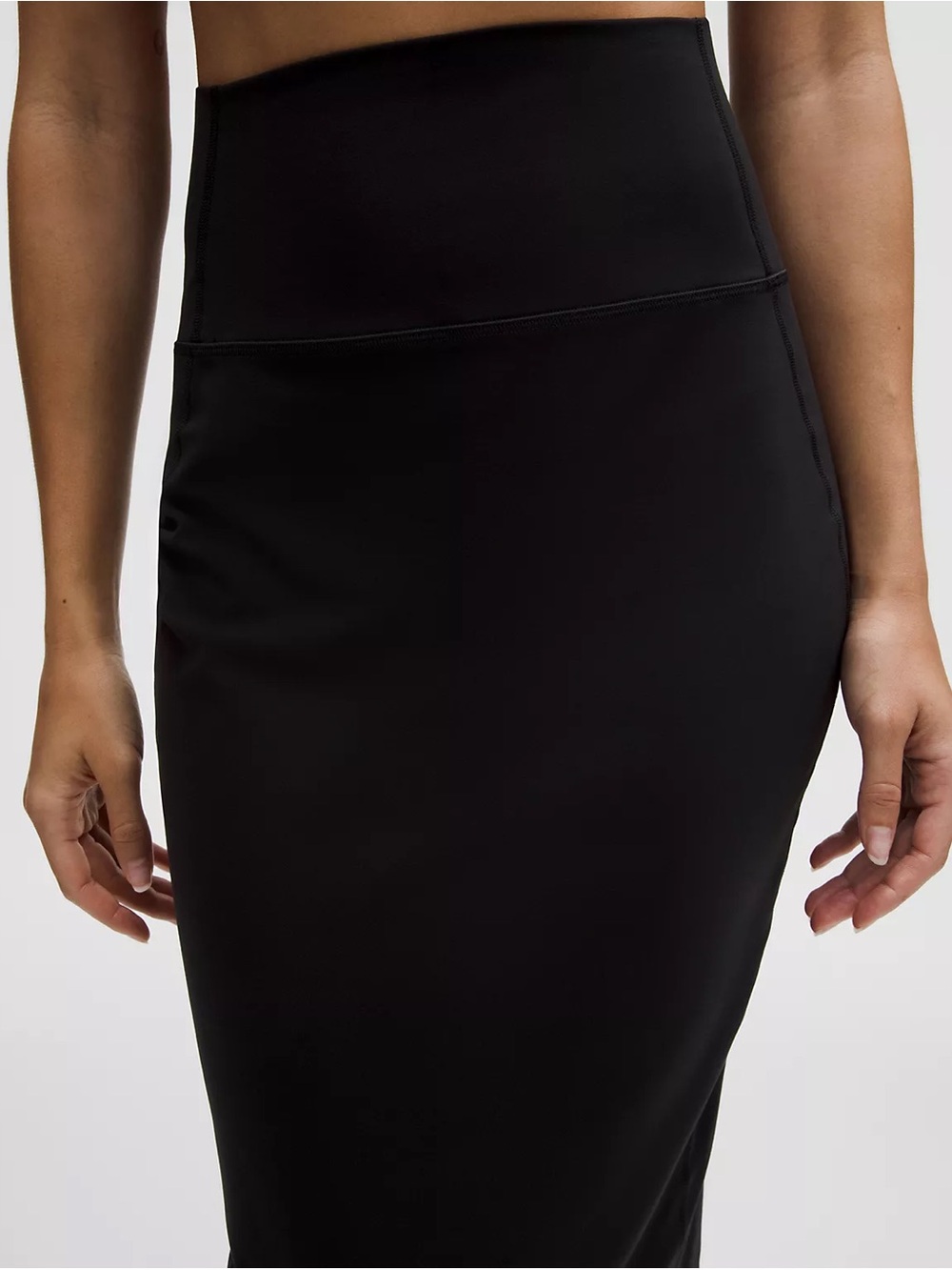 lululemon Nulu Slim-Fit High-Rise Midi Skirt Black Size 6 LW8AH0S - Picture 3 of 13